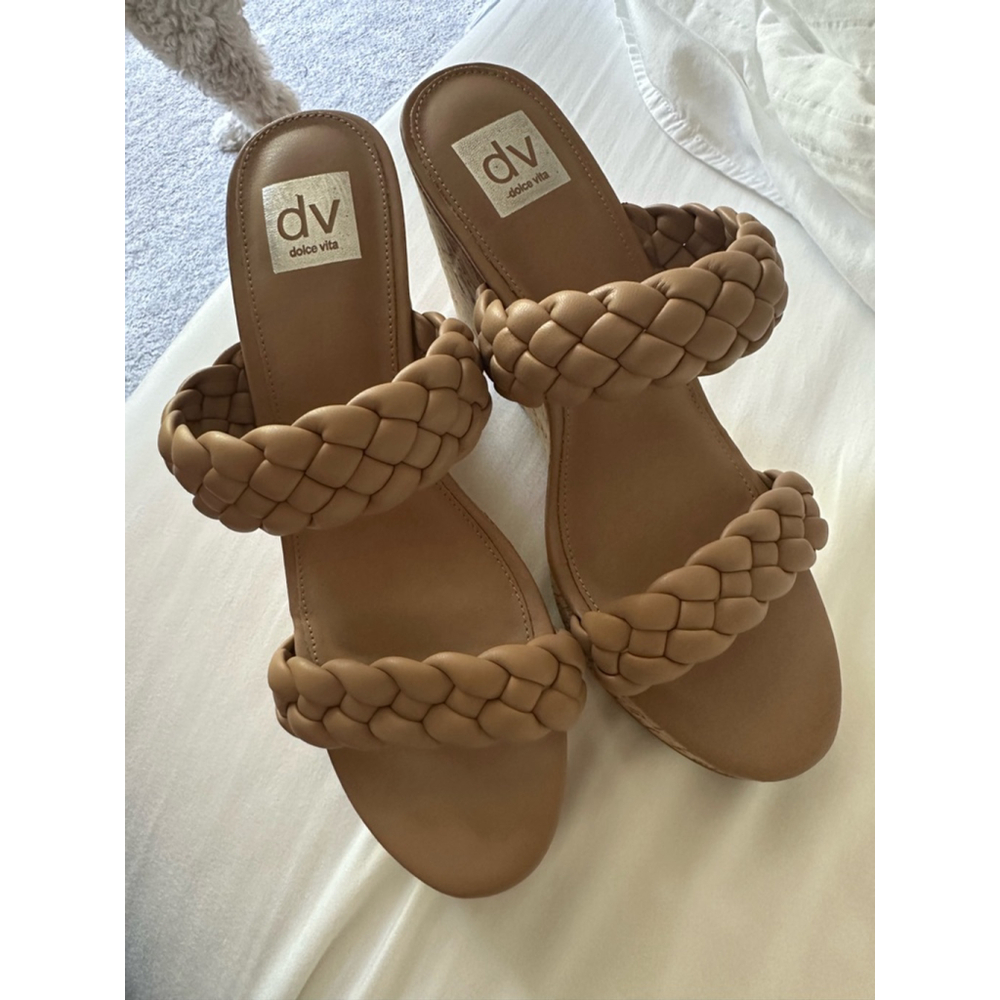 Women's Dolce Vita Tan Braided Wedge Sandals Size 10